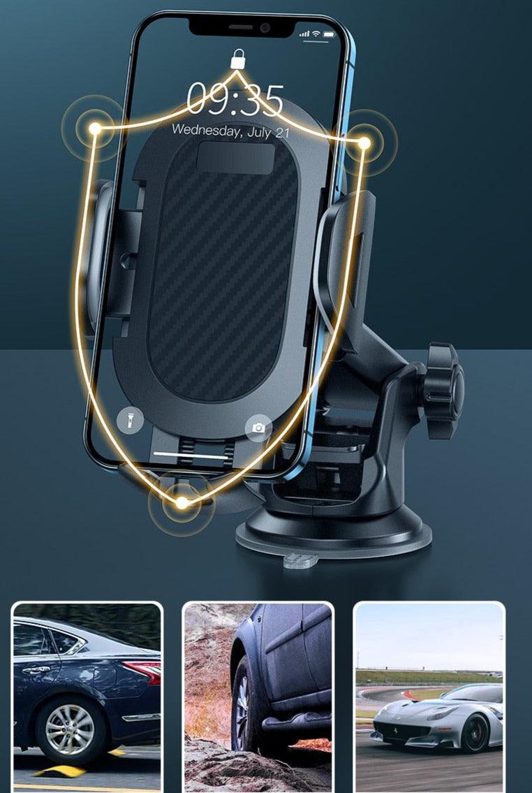 Braço Retrátil Suporte Carro Universal 360 ° Apto para Iphone 13 12 Pro Max e Xiaomi - Safari Mendonn